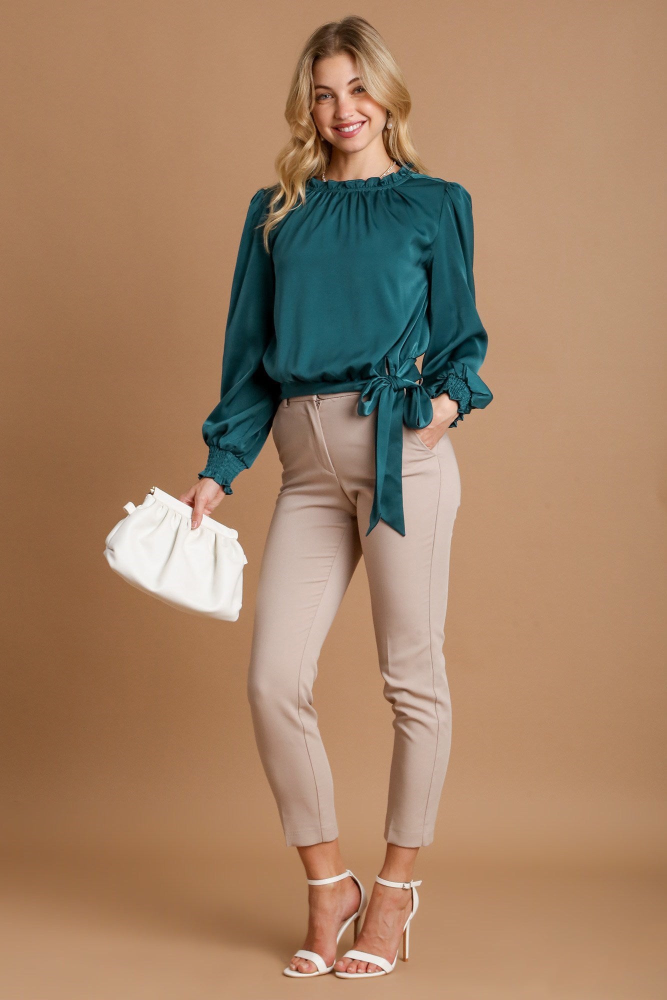 Frill Tied Hem Blouse