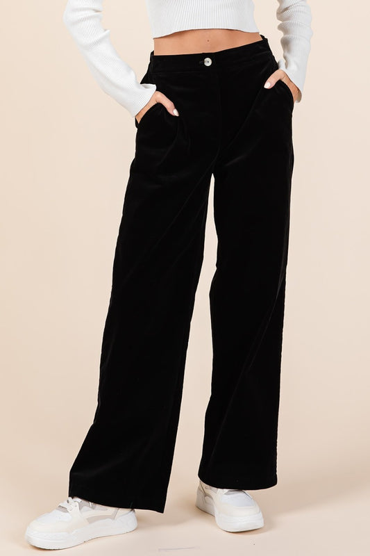 Corduroy Elastic Waist Pants